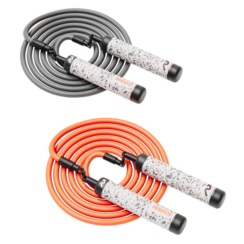 Level 1 Weighted Jump Rope Set - (1/4LB, 1/2LB) Workout Ropes - For Fitness, Exercise and Boxing - Speed Ropes For Beginner to Intermediate Jumpers - Two Ropes Included