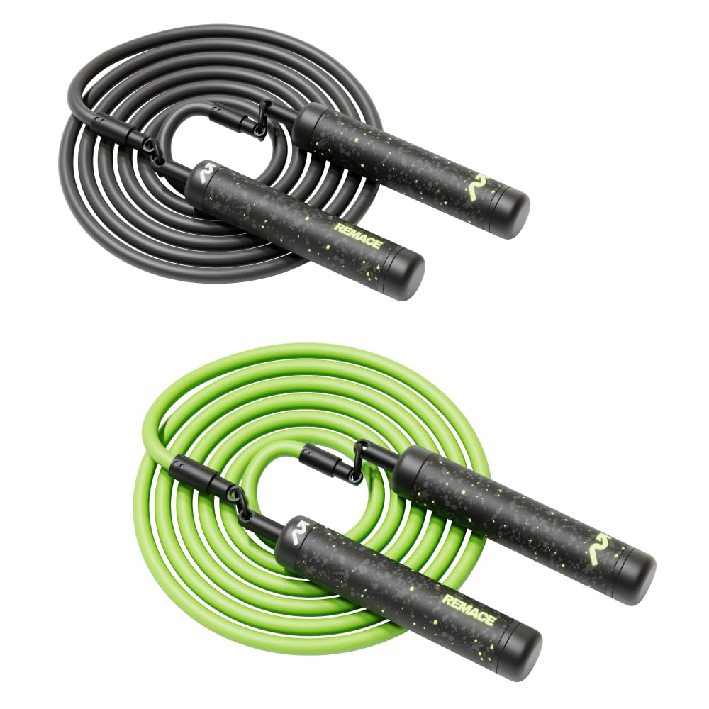 Level 2 Weighted Jump Rope Set - (1LB, 2LB) HIIT Workout Ropes - For Fitness, Exercise, Boxing, and Strength Training - Heavy Ropes For Intermediate to Advanced Jumpers - Two Ropes Included