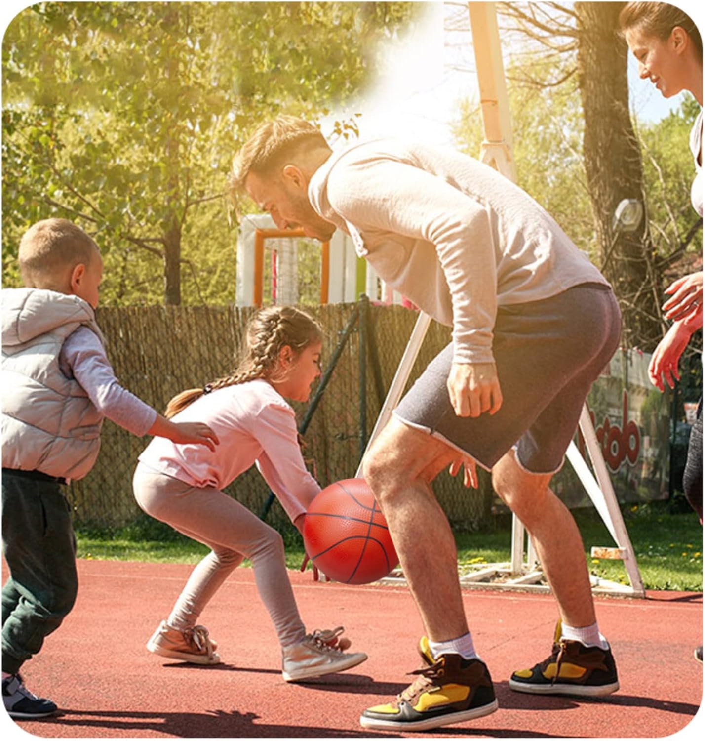 Soccer Basketball Football Small Sports Bouncy Balls with Hand Pump for Kids and Toddlers - (Pack of 3) 6-Inch Diameter Rubber Sport Ball Set for Fun Outdoors and Backyard Play