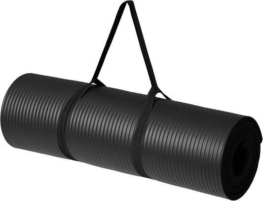 Amazon Basics 1/2 Inch Extra Thick Exercise Yoga Mat with Carrying Strap