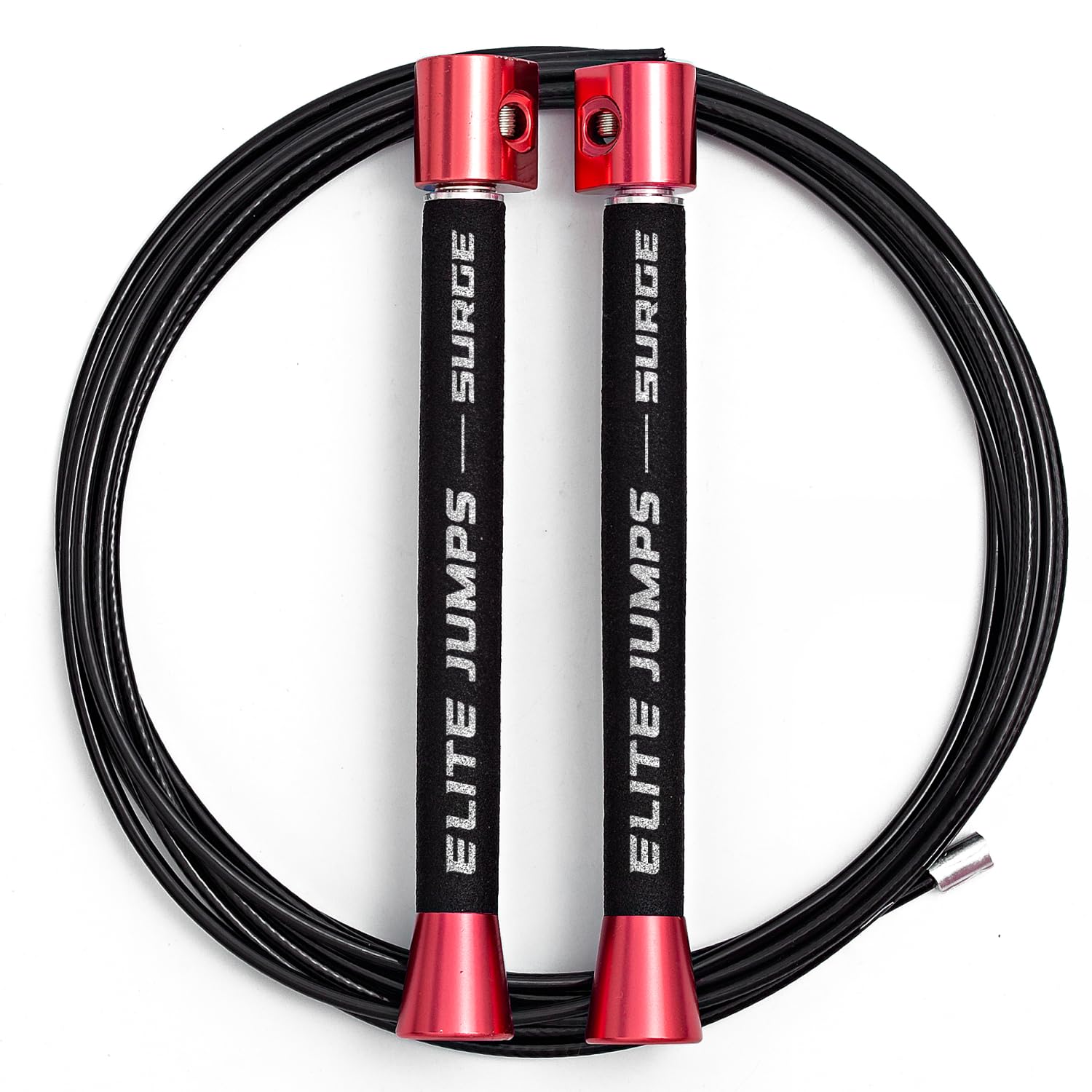 Elite Jumps Surge 3.0 Professional Speed Rope for Double Unders - Patented Dual Bearing Ultra Light-Weight Handle for Premium Spin Control and Kink-Resistant Cable for fast Speed Jump Rope