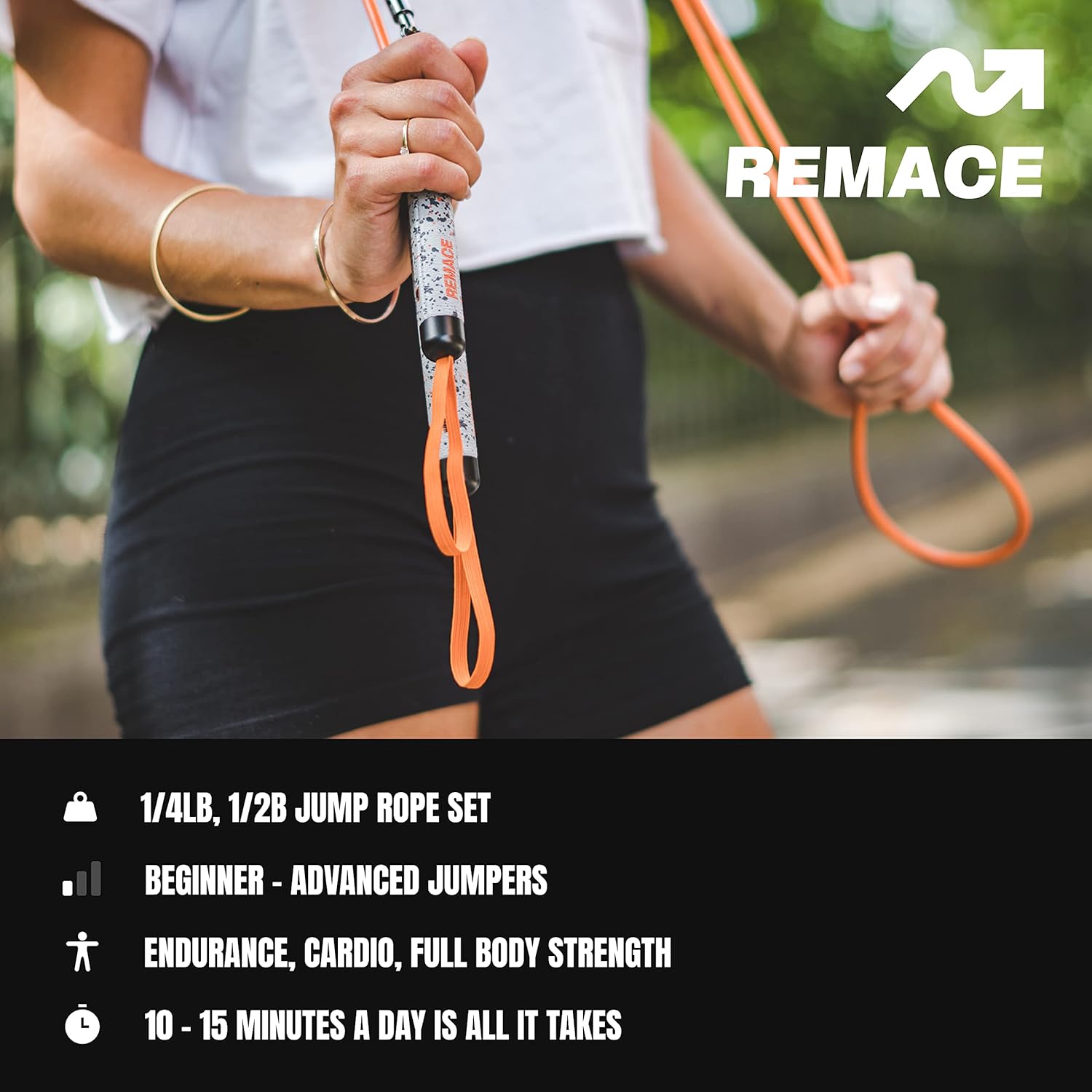 Level 1 Weighted Jump Rope Set - (1/4LB, 1/2LB) Workout Ropes - For Fitness, Exercise and Boxing - Speed Ropes For Beginner to Intermediate Jumpers - Two Ropes Included