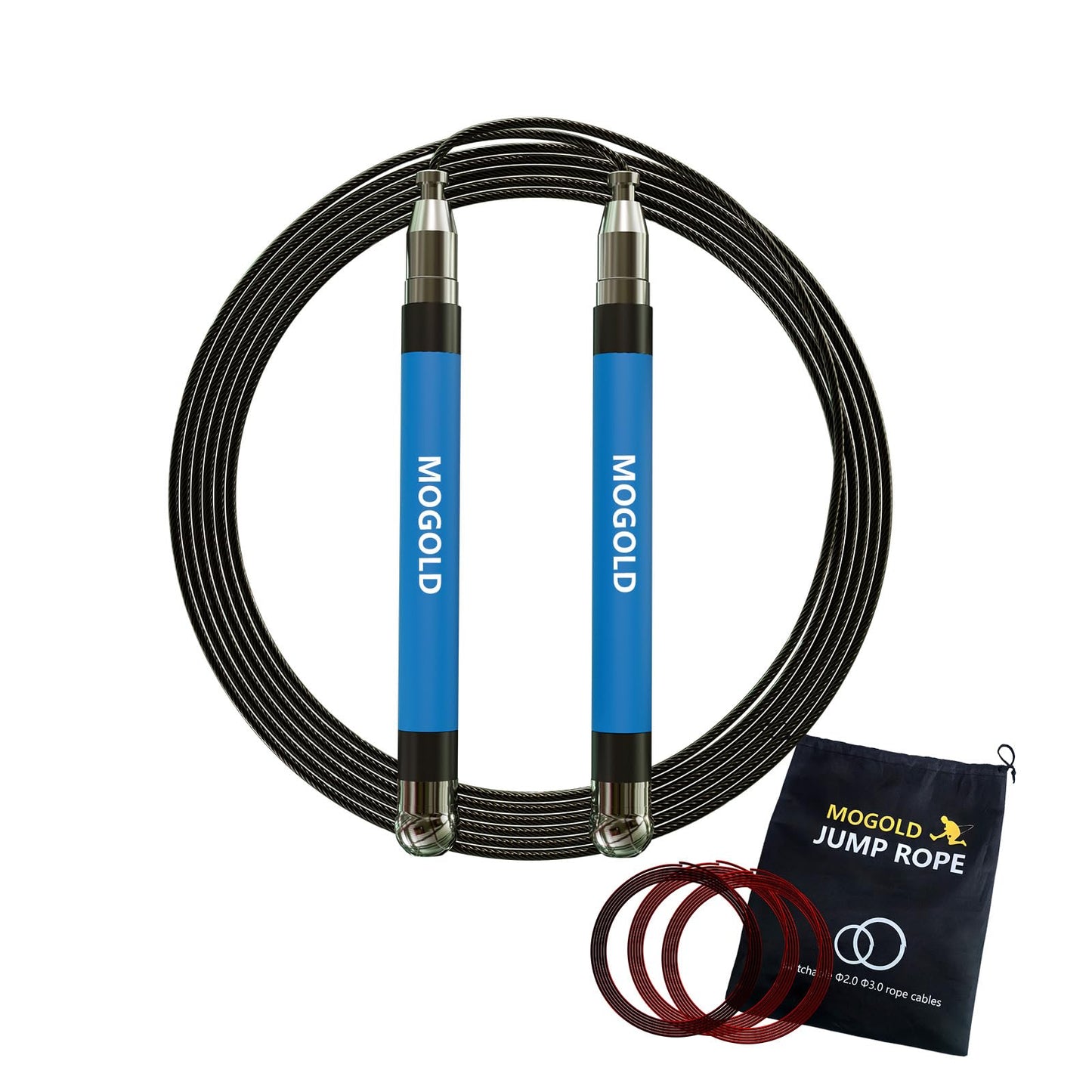 Crossfit Jump Rope For Men/Women/Kids Free Screw Design-Dual Ball Bearing- Durable Silicone&metal Grip with 4 Speed Rope Perfect for Boxing, MMA,Double Unders