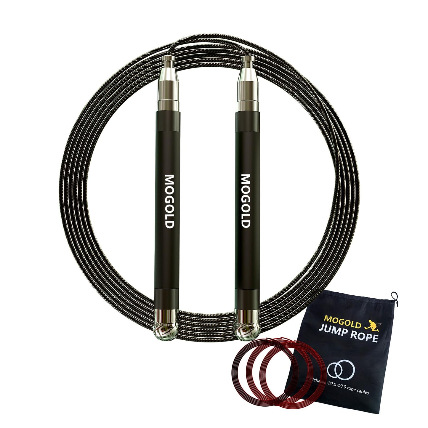 Crossfit Jump Rope For Men/Women/Kids Free Screw Design-Dual Ball Bearing- Durable Silicone&metal Grip with 4 Speed Rope Perfect for Boxing, MMA,Double Unders