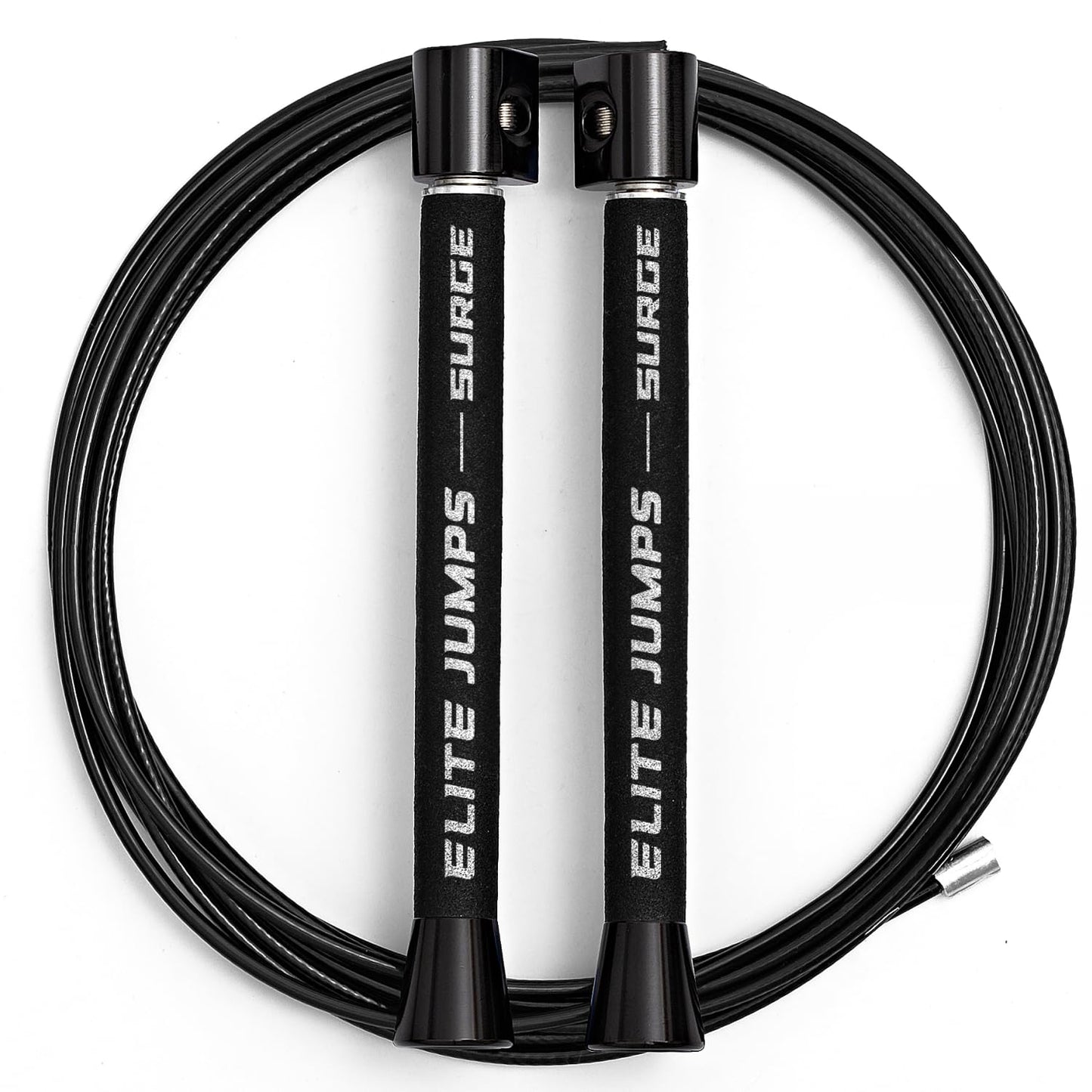 Elite Jumps Surge 3.0 Professional Speed Rope for Double Unders - Patented Dual Bearing Ultra Light-Weight Handle for Premium Spin Control and Kink-Resistant Cable for fast Speed Jump Rope