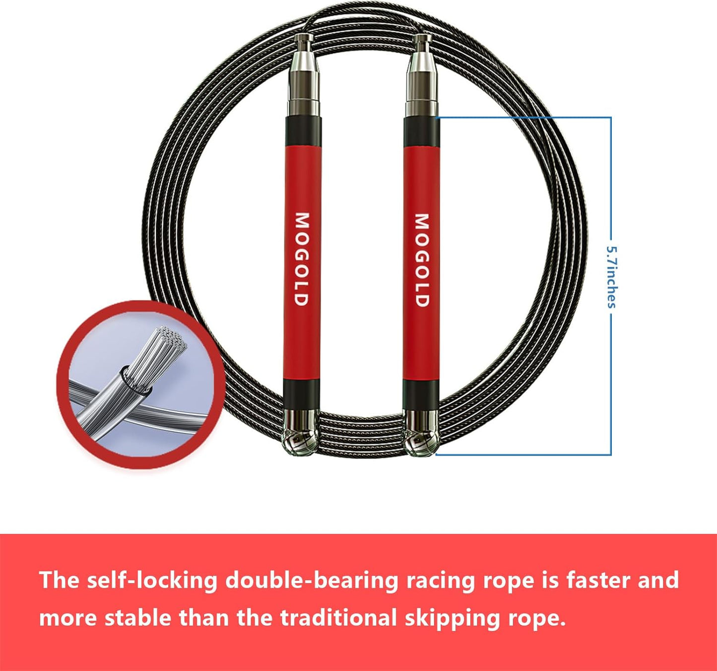 Crossfit Jump Rope For Men/Women/Kids Free Screw Design-Dual Ball Bearing- Durable Silicone&metal Grip with 4 Speed Rope Perfect for Boxing, MMA,Double Unders